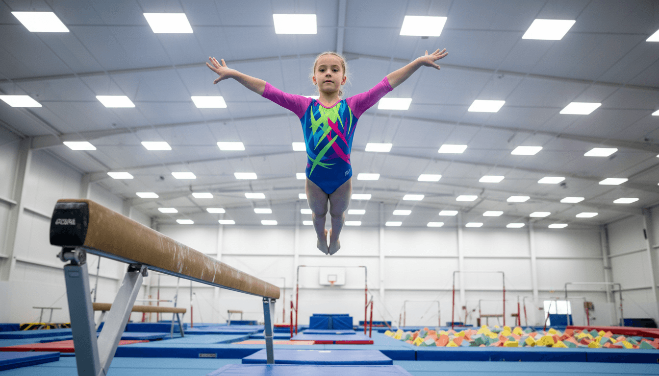 Young athlete performing balance training exercise while coach observes proper form and body positioning