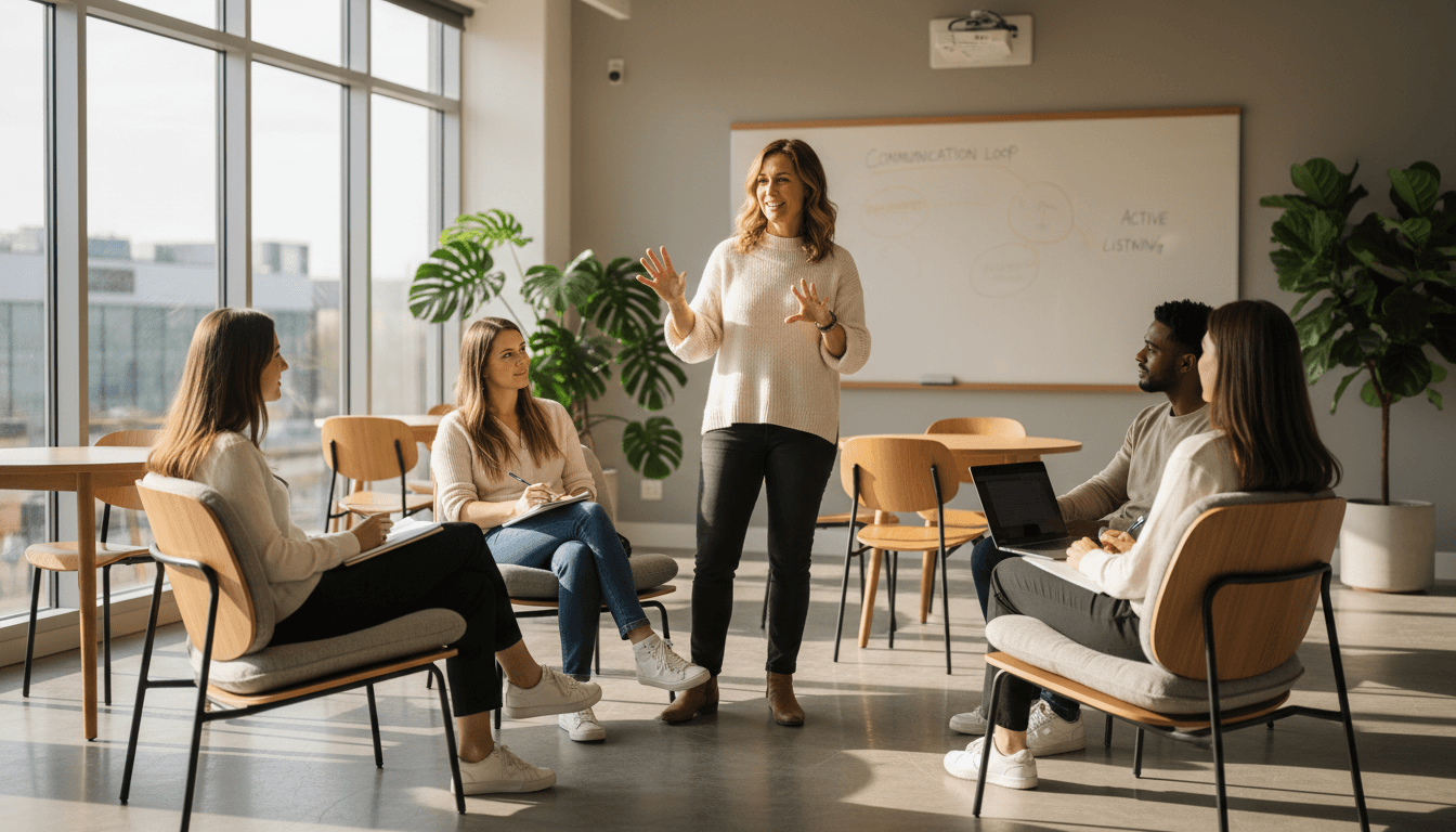 Coach conducting a mental toughness and discipline discussion with athletes