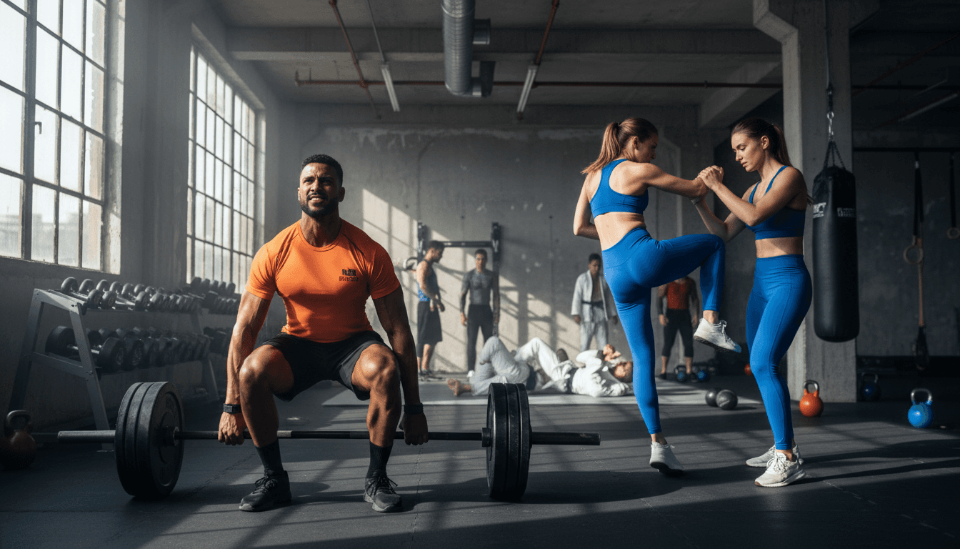 Young athletes training together with proper technique and coaching guidance in a bright modern facility